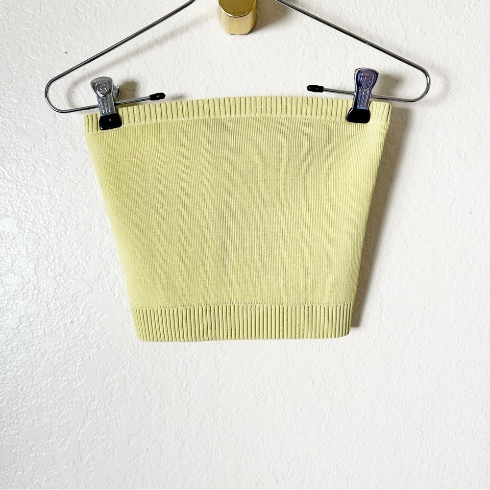 Venroy knitted green strapless top size Small